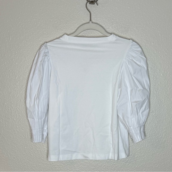 MADEWELL Hazel Femme Puff Sleeved Mixy Top Blouse NWT S Classic White - Picture 4 of 9